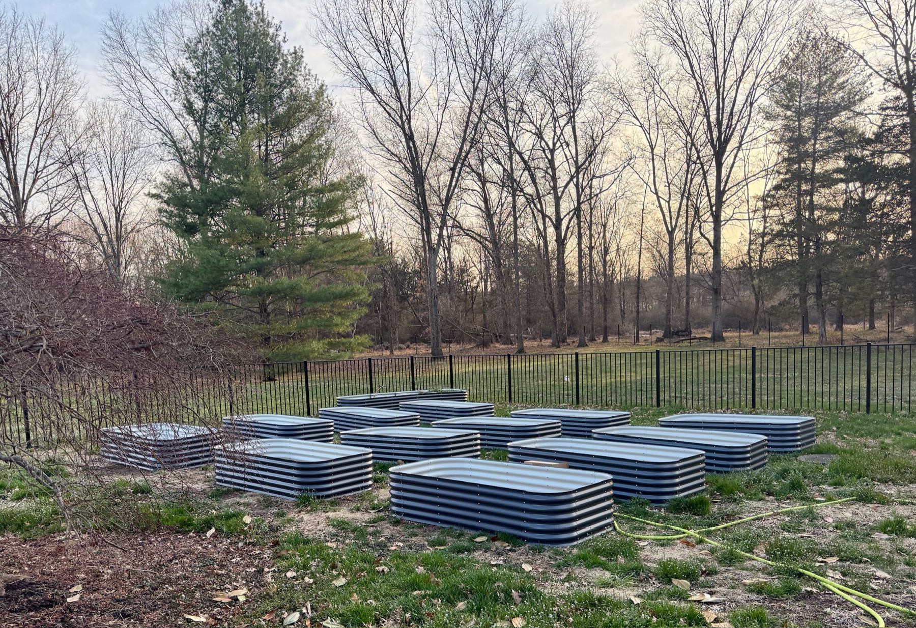 Raised beds laid out for the first season.